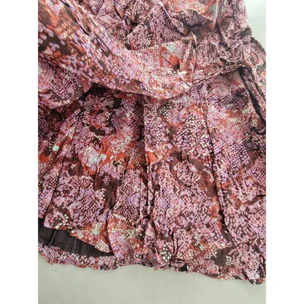 Silence + Noise Purple Snake Print Wrap Mini Halter Tank Swing Dress‎ Size M